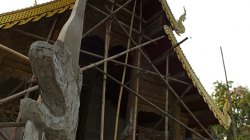 Oprava chrámu, draci se staví nově